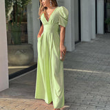 Women Bohemian Dress Summer Sexy V-neck Backless