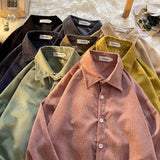 Corduroy Patch Jacket Long Sleeve Corduroy Shirt Loose Casual Jacket