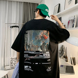 Men Short Sleeve T-Shirt Loose Oil Painting Short Sleeve T-shirt