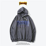 Thrasher Hoodie Sweater Hooded Velvet Padded Loose Long Sleeve