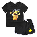 Children Pokemon Pikachu Tshirts & Shorts Casual Sports Undershirt Suit Neutral