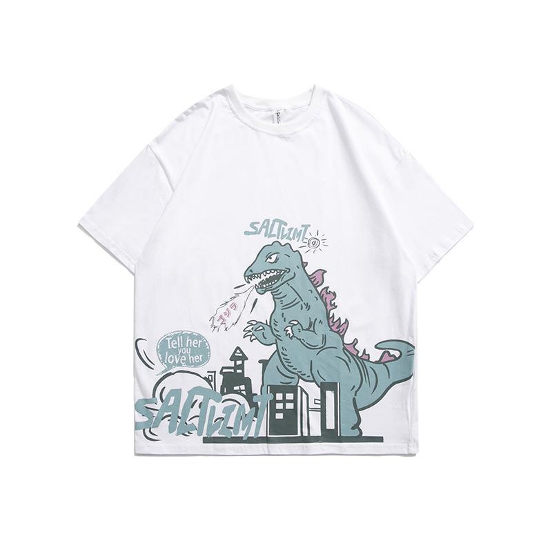 Men T Shirt Summer Casual Tops Men's Retro That's Your round Neck Short Sleeve Leisure Loose Dinosaur Printed T-shirt