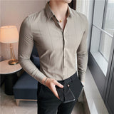 Men Shirts Long Sleeve Shirt Slim Fit Shirt