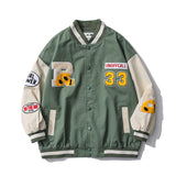 All Star Varsity Jacket Baseball Uniform Retro Alphabet Embroidery Loose Casual Jacket Men