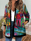 Beth Dutton Outfits Women's Autumn and Winter Personalized Printed Cardigan Casual Jacket