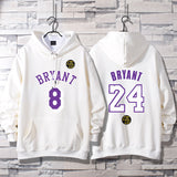 In Memory of Kobe Hoodie Kobe Black Mamba No. 24 Hooded Sweater Winter Fleece-Lined