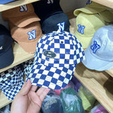 Vintage Check Baseball Cap Checkered Letters