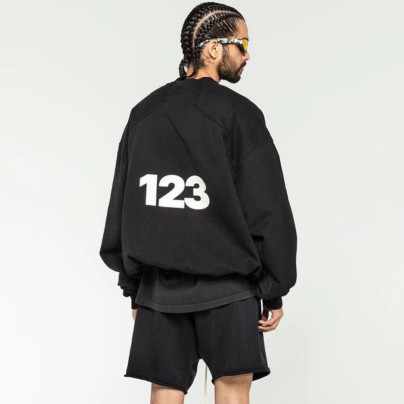 Rrr123 Sweatshirt Terry round Neck Sweater Loose Hip Hop