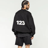 Rrr123 Sweatshirt Terry round Neck Sweater Loose Hip Hop