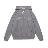 Slogan Graphic Hoodie Hooded Cardigan Sweater Men's and Women's Letter Embroidery Coat
