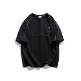 Men T Shirt Summer Casual Tops Men's Clothes Summer Wear Retro Men's Short-Sleeved Casual Loose Contrast Color Letter Neutral T-shirt