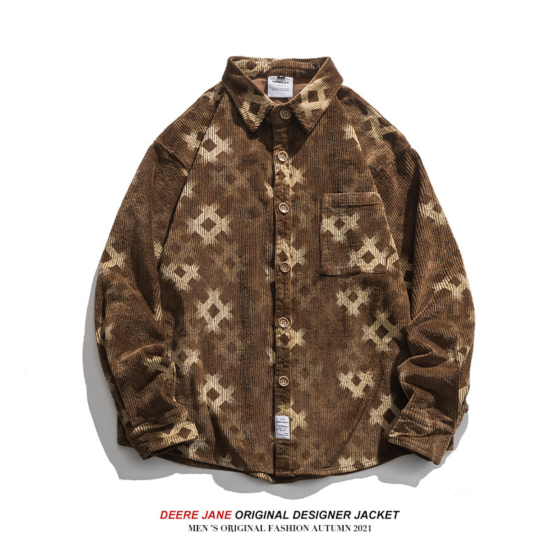 Men Long-Sleeve Shirt Spring Long Sleeve Shirt Men's Loose Shirt