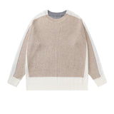 Off White Winter Fleece Sweatshirts Autumn and Winter Stitching Arrow round Neck Pullover Knitted Sweater