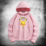 Men and Women Pokemon Pikachu Hoodie Loose Shoulder Long Sleeve Top Clothes