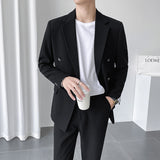 Double Brewed Seersucker Suit Autumn Men's Suit Set Corduroy