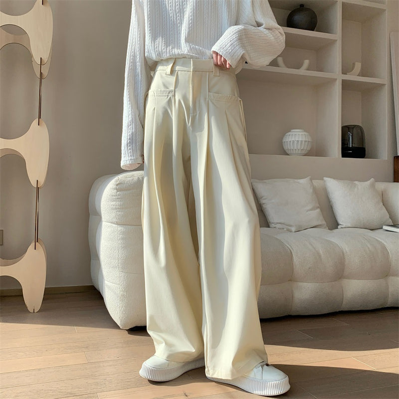 Men Suit Pants High Waist Drooping Spring and Autumn Casual Trousers