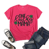 Boy Mama T Shirts Clover Lucky Mama Printed Short Sleeve T-shirt