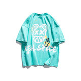 Men's T Shirt Summer Casual Tops Men's Summer Fashion Brand Large Printed Loose Short Sleeve T-shirt Men's and Women's Neutral Fashion Short Sleeve