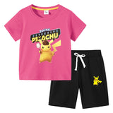 Children Pokemon Pikachu Tshirts & Shorts Cotton Short Sleeve Shorts Two Pieces Neutral