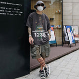 Rrr123 T-Shirt Vintage Distressed Fog Loose round Neck T-shirt