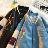 Corduroy Patch Jacket Corduroy Baseball Uniform Jacket Loose