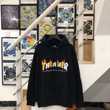 Thrasher Hoodie Flame Loose Hooded Sweater for Men and Women Autumn and Winter