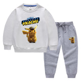 Children Pokemon Pikachu Hoodie & Pant Set Two-Piece Baby Cotton Sweater Set