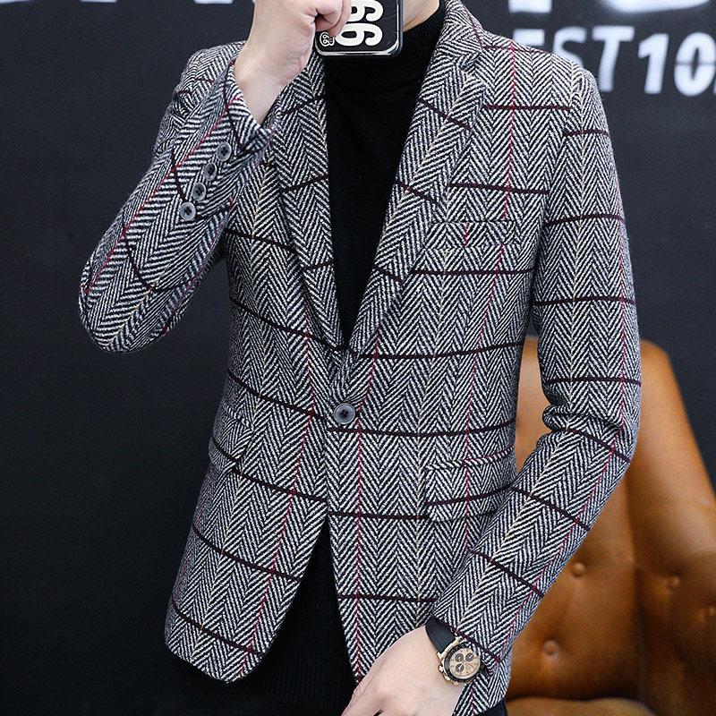 Casual Groom Attire Tuxedo Suits for Men Business Men Suit Fashion Fall/Winter Slim Coat