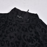 Kesha Black Dress European Sexy Flocking Slimming Zipper See-through Jumpsuit