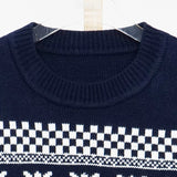 Black Christmas Sweater All-Matching Floral Plaid Sweater