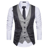 Tuxedo Vests Men Suit Vest Suit Vest Buckle Men's Stitching Gentleman Men's Clothing