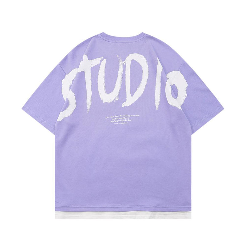 Men T Shirt Summer Casual Tops Letter Print Short-Sleeve T-shirt