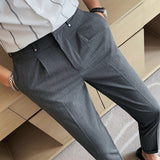 Men Trousers Summer Casual Suit Pants
