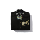 BAPE Varsity Jacket Bronzing Owl Jacket Jacket Men's Casual Baseball Uniform