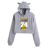 In Memory of Kobe Hoodie Kobe Peripheral Printing Casual Women Navel Cat Ear Sweater