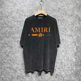 Amiri T Shirt Washed and Worn Retro Short Sleeve T-shirt