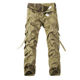 Men Cargo Pants Men's Overalls Trousers Fashion Solid Color plus Size Multi-Pocket Cargo Pants