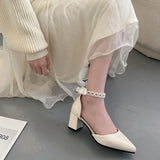 Nude Block Heel Sandals French High Heels