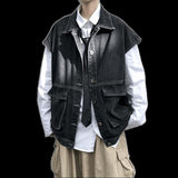 Denim Shirts Denim Men's Spring and Autumn Trendy Coat Fashion Brand Loose Sleeveless