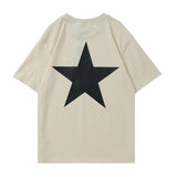 Fog T Shirt Double Line High Street FivePointed Star Short Sleeve Tshirt for Men and Women Fear Of God