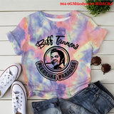 Back to the Future Costume Printed Tie-Dyed Adult Milk Silk Short Sleeve T-shirt