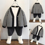 Toddler Boys Jackets Boys' Knitting Cardigan Autumn And Winter Sweater Coat Children