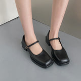 Nude Block Heel Sandals Vintage Leather Shoes