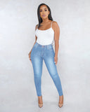 Women Plus Size Jeans Slim Ripped Denim Skinny Pants