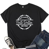 Beth Dutton Outfits Printed T-shirt Loose Casual Fashion