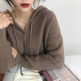 Preppy Aestitic Outfits Knitted Cardigan