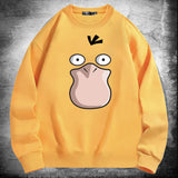 Men and Women Pokemon Pikachu Hoodie Pokémon Psyduck Crew Neck Pullover Sweatshirt