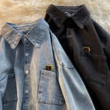 Denim Shirts Denim Short-Sleeved Shirt Men's Summer Half Sleeve Coat