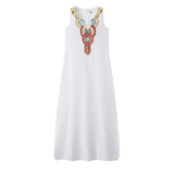 Beth Dutton Bohemian Dress Summer Spring Midi Dresses Loose Cotton Linen Sleeveless Deep V-neck Side Slit Dress