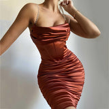 Women Summer Dresses Mini Dress Spring Women's Party Sexy Satin Midi Dress